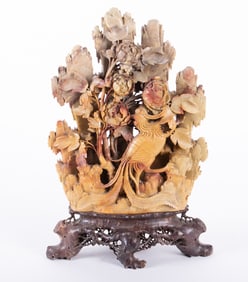 A Fine Chinese Carved Soapstone Sculpture