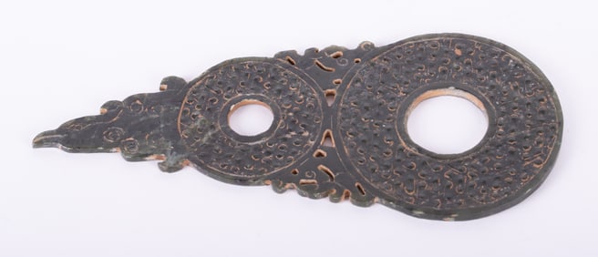 A Carved Chinese Jade Ornament of a Bird Headed Beast