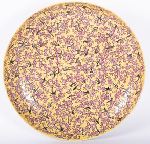 Large Chinese Yellow Ground Porcelain Low Bowl
