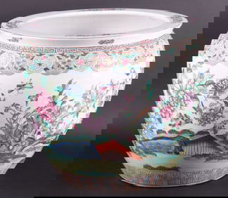 Large Chinese Porcelain Goldfish Bowl Planter