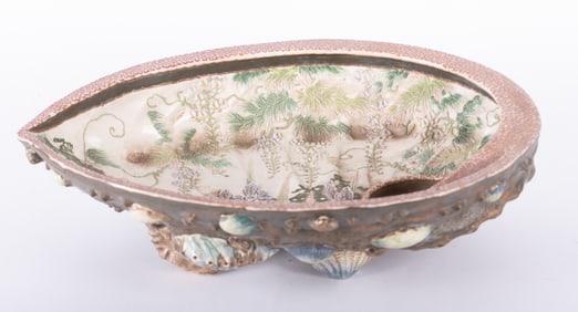 A Large Japanese Moriage Shell Form Bowl
