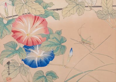 Zuigetsu Ikeda, Japan (1877-1944), Morning Glories, color woodcut