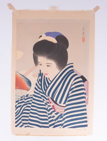 Tatsumi Shimura, Japan (1907-1980), Late Summer, color woodcut