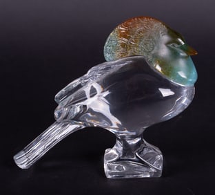 Daum Pate de Verre Fancy Pigeon, Goura