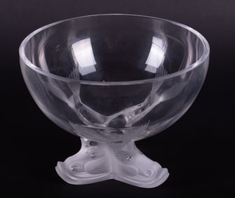 A Lalique Igor Pattern Dolphin Footed Bowl