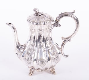 An Antique English Plated Silver Teapot