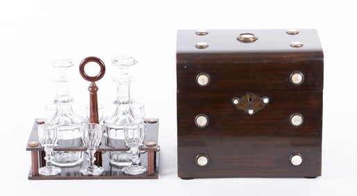 An Antique Boxed Liquor Tantalus