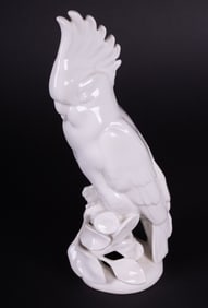 A KPM Blanc de Chine Porcelain Cockatoo