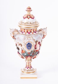 A Capodimonte Lidded Porcelain Urn
