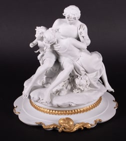 A Parian Porcelain Figure Group, Young Lovers with Putti