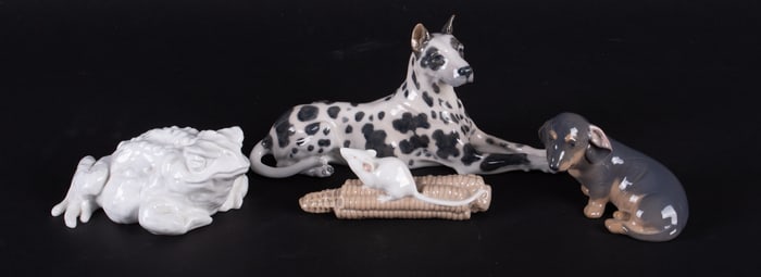 A Collection of Continental Porcelain Animals