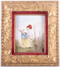 A French Painted Porcelain of a Woman