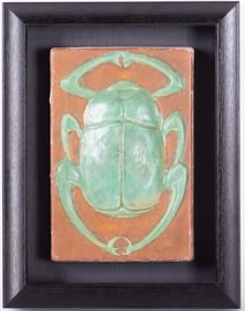 Owens Pottery Egyptian Revival Scarab Tile, Circa 1910