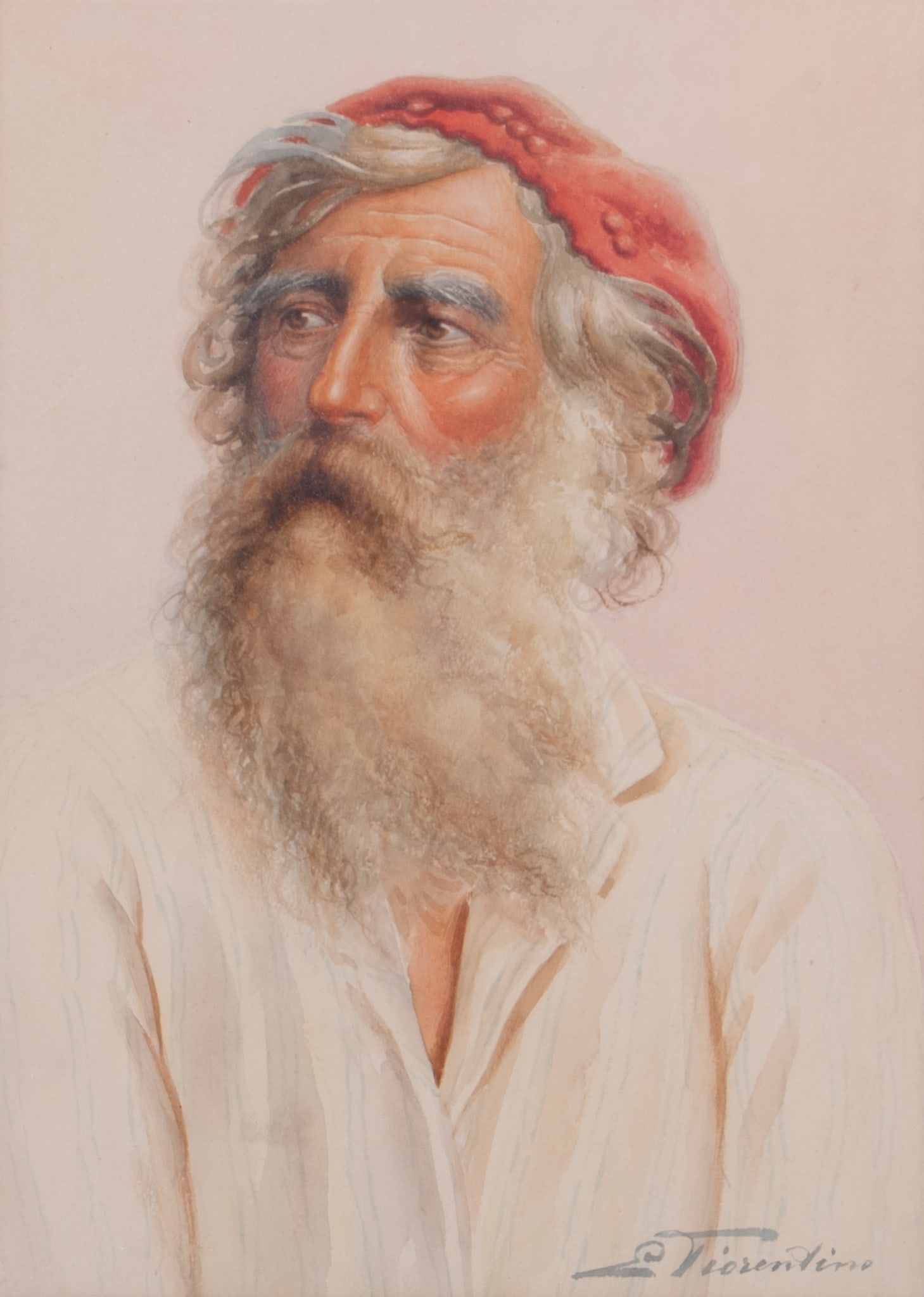 Antonio Fiorentino, Italy (1894-1962), Portrait of a Man with a White Beard, watercolor on paper (1 of 4)