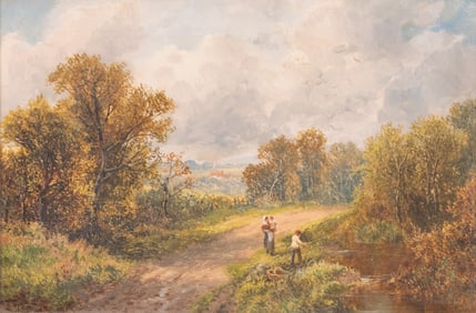 Charles L. Shaw, English 19th Century, Figures on a Path, oil on canvas