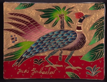 Yuri Gorbachev, New York / Russian Federation (b. 1948), Peacock, mixed media on canvas