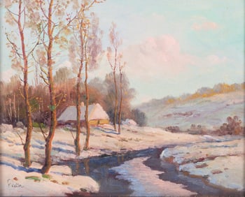 Adolphe Feder, (1886-1943), Winter Scene at Sunset, 1912, oil on canvas board
