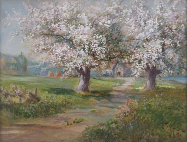 Verner Moore White, American (1863-1923), Spring Landscape, oil on board