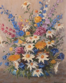 Charles William Dahlgreen, Illinois, Indiana (1864-1955), Floral Still Life, oil on board