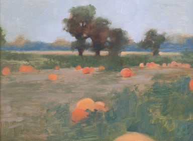 Jason Tyrone Dowd, California, Missouri (b. 1967), Symphony of Jack O'Lanterns, oil on board