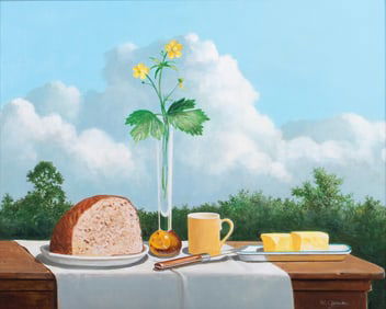 Walter Raymond Garver, (b. 1927), Buttercups, 2004, oil on board