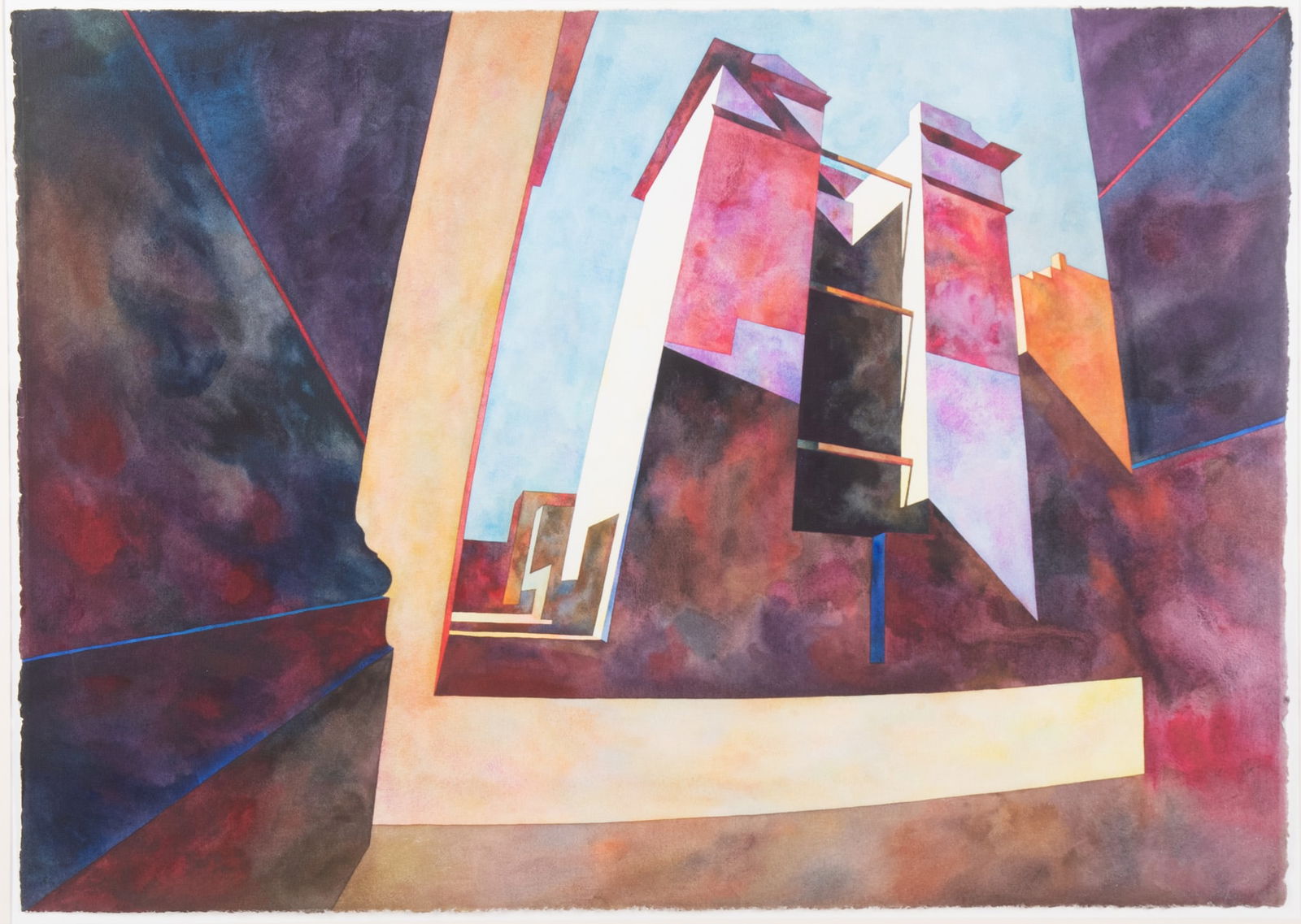 William Roth Kohn, Missouri (1931-2004), Cityscape, watercolor on paper (1 of 4)