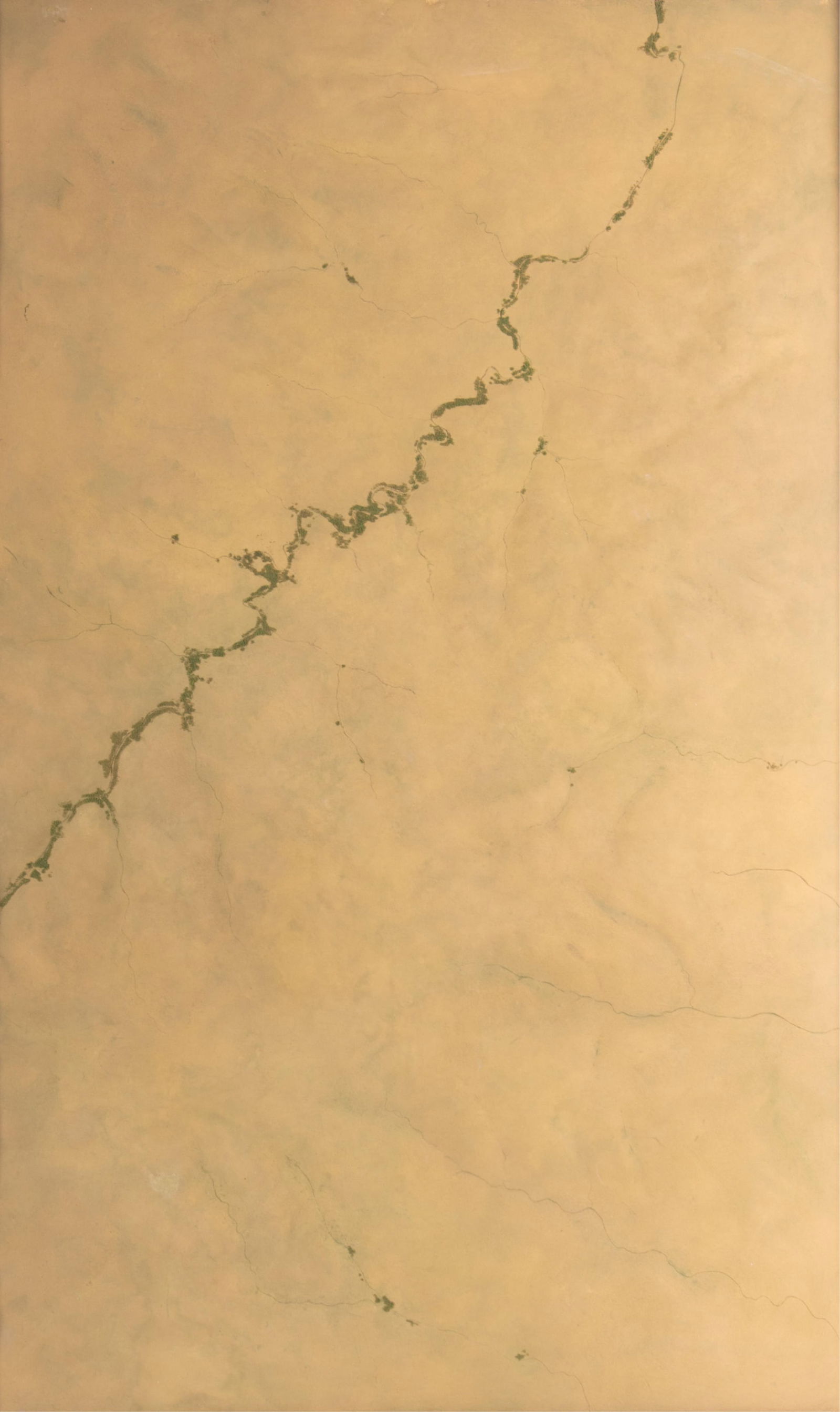 Jeff Aeling, American (1958-2025), South of Cottonwood Falls, KS, 1997, mixed media topographical: Jeff AelingAmerican, (1958-2025)South of Cottonwood Falls, KS, 1997mixed media topographical mapframed.48 x 29 1/2 inches