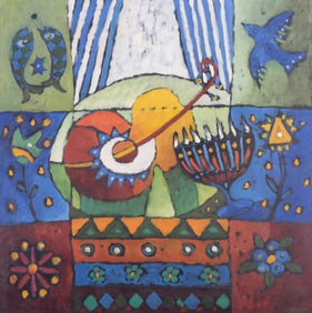 Natalya Romanovsky, American 20th-21st Centuries, Evening with Guitar, 2003, oil on canvas