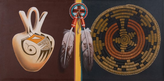 Guy Nez, Jr., Navajo (b. 1946), oil on canvas
