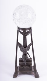 An Art Nouveau Style Gazing Ball and Stand