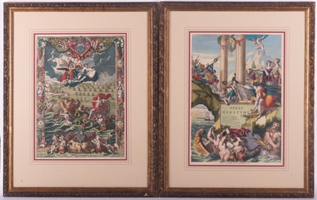 Pieter Mortier (1661-1711), From: Le Neptune Francois, Two 17th Century Dutch Hand-Colored