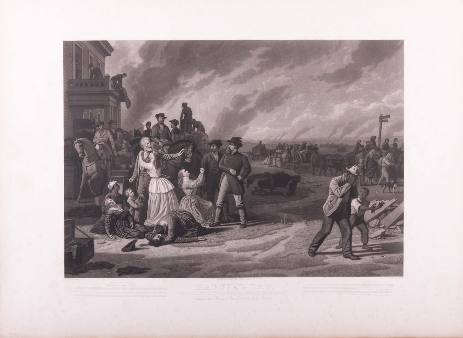After George Caleb Bingham, American (1811-1879), Martial Law, circa 1872, mezzotint engraving (1 of 6)