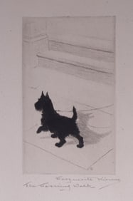 Marguerite Kirmse, American (1885-1954), The Morning Walk, etching
