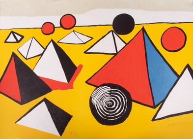 Alexander Calder, American (1898-1976), Pyramids and Circles, from La M?moire Elementaire, 1973,