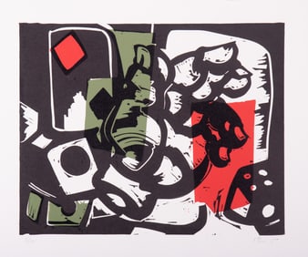 Charles Hewitt, American (b. 1946), Four Untitled Works, color woodcuts, from editions of 100