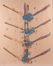 Peter E. Marcus, St. Louis (b. 1939), Fans of Four, 1971, color lithograph, ed. 4/5