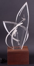 Fred Dreher, Missouri 20th Century, Orbit, 1962, Lucite sculpture on a wooden base that illuminates