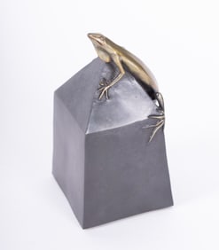 Pozycinski Studios Bronze Lizard on Obelisk, 2000