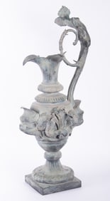 A Large Beaux Arts Style Bronze Garden Urn