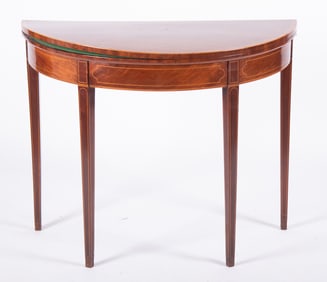 Antique English Demi Lune Flip Top Table