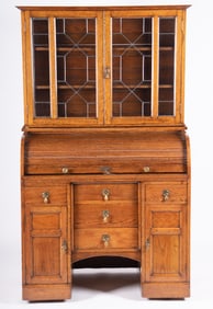 Twentieth Century English Oak Two Member Edgar Bros Secretary