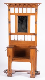 Early Twentieth Century Oak Mission Style Hall Tree