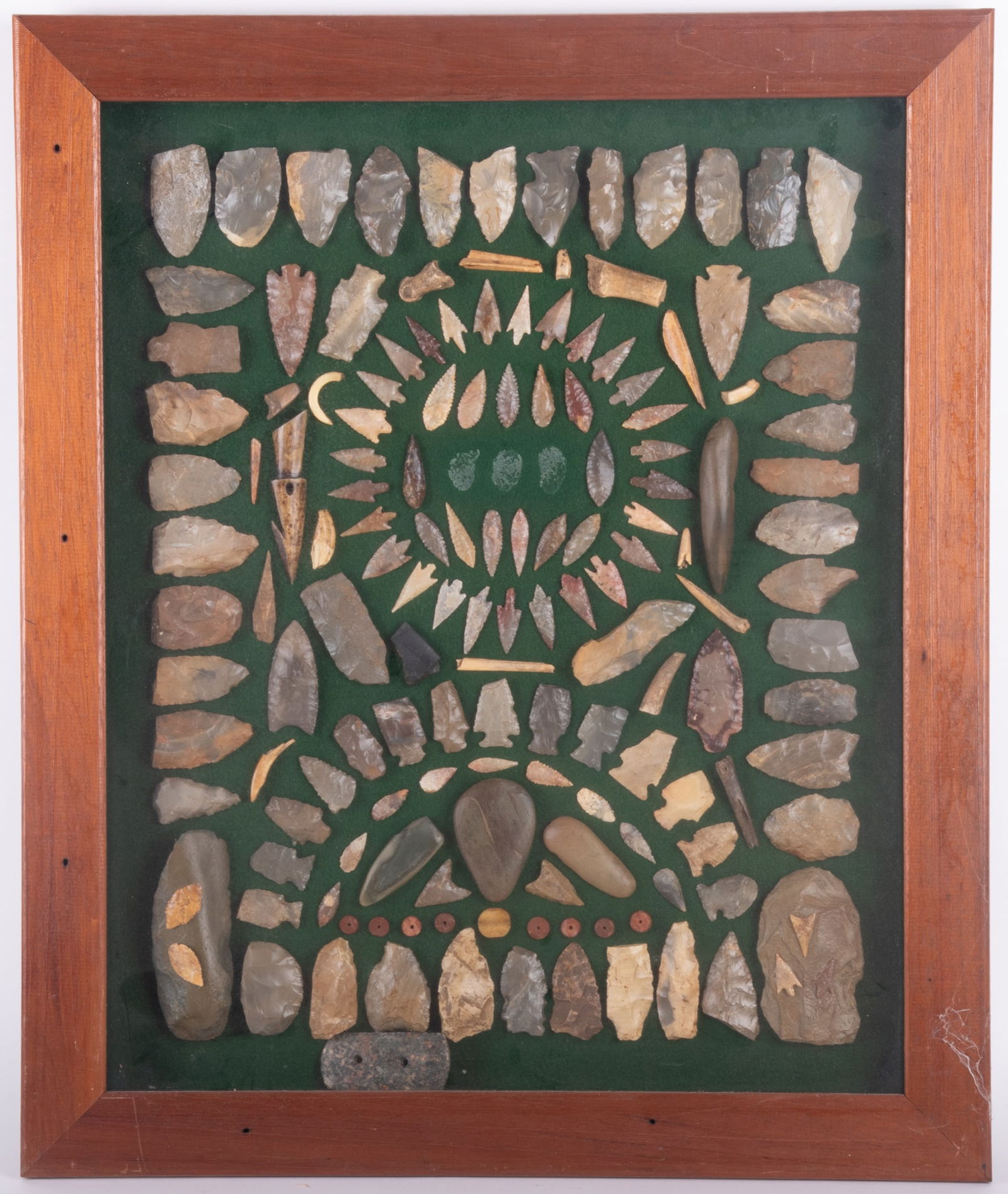 Framed Arrowhead And Artifacts Collection (1 of 3)