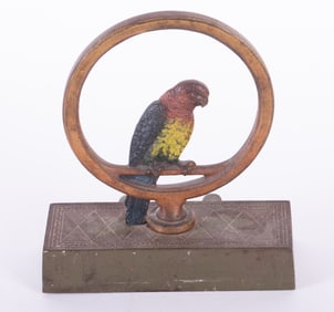 A Cast Iron Parrot Doorstop