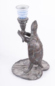 A Maitland-Smith Turtle Candlestick