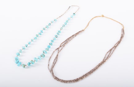 Native American Turquoise and Heishi Bead Necklaces