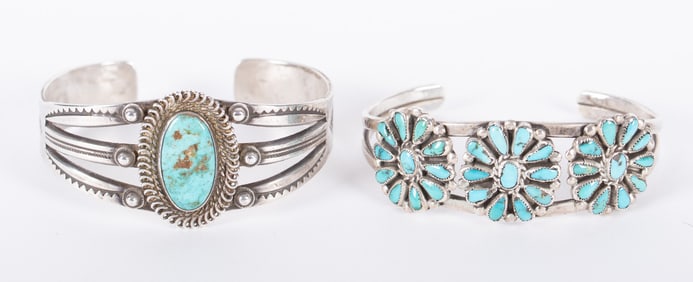 Vintage Navago Turquoise Sterling Cuffs