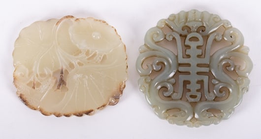 Two Chinese Carved Jade Pendants