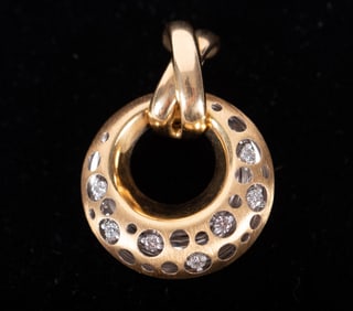 18K Yellow Gold and Diamond Pendant