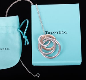 Tiffany & Co 1837 Interlocking Circles Necklace ? Rubedo Rose Gold & Silver